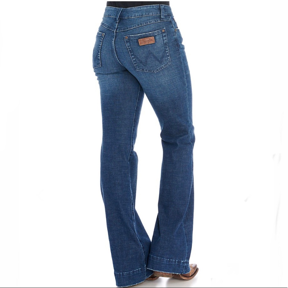 Wrangler Retro Trouser Jeans 7 34 Inseam Mid Rise Flare leg
